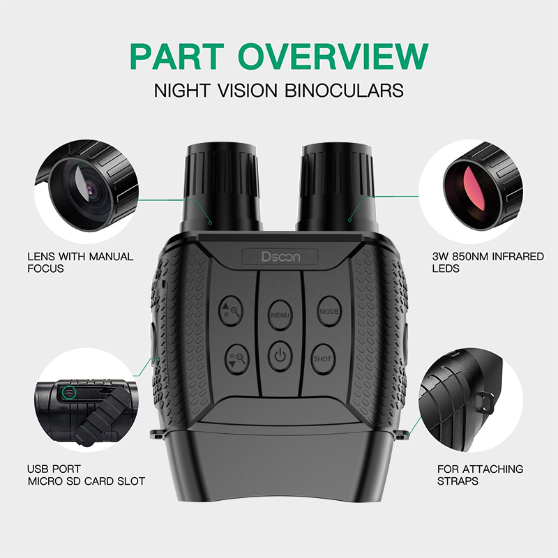 Dsoon Night Vision Binoculars NV3182 Infrared Digital Hunting Telescope Camping Equipment Night Vision Goggles 1080P Video 300m