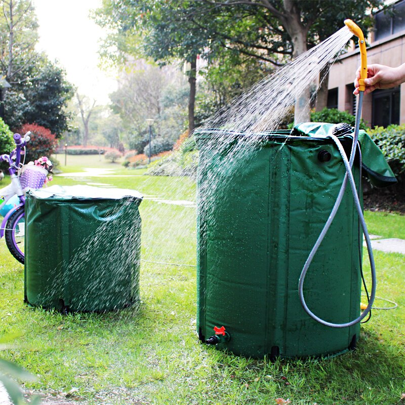 98L Rain Barrel collapsible Rainwater Harvest water tank garden strong PVC foldable Collection Tank Container with Runoff