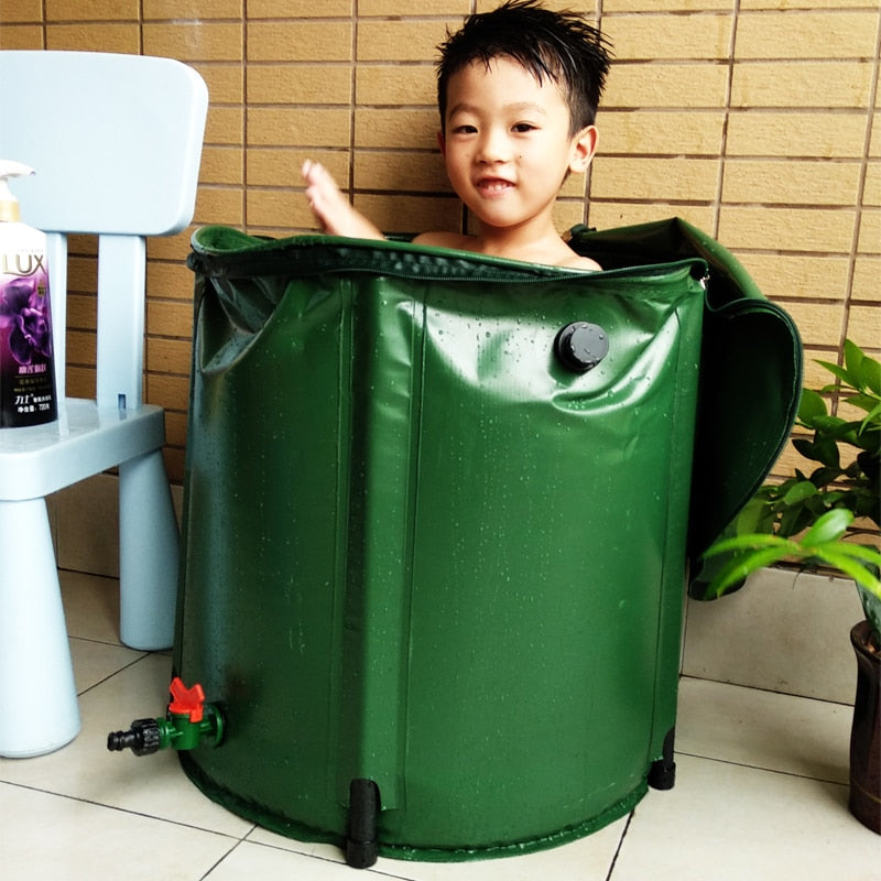 98L Rain Barrel collapsible Rainwater Harvest water tank garden strong PVC foldable Collection Tank Container with Runoff
