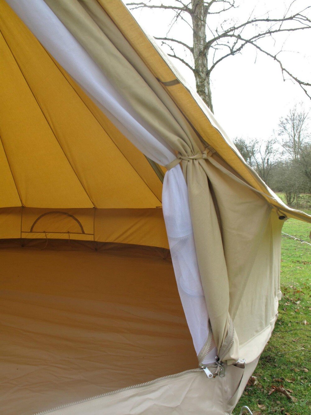 DANCHEL 4M Diameter Canvas Bell Tent Outdoor All Season Sun Shade Travel  Waterproof 400 Ultimate Tent waterproof camping hiking