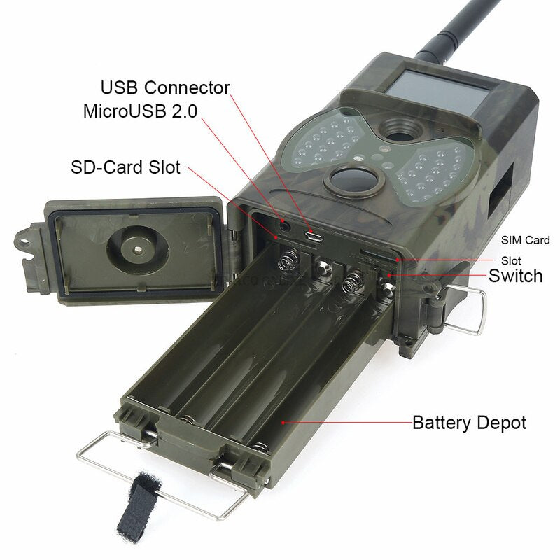 Skatolly HC300M Hunting Camera GSM 12MP 1080P Photo Traps Night Vision Wildlife Infrared Hunting Trail Cameras Surveillance Cam
