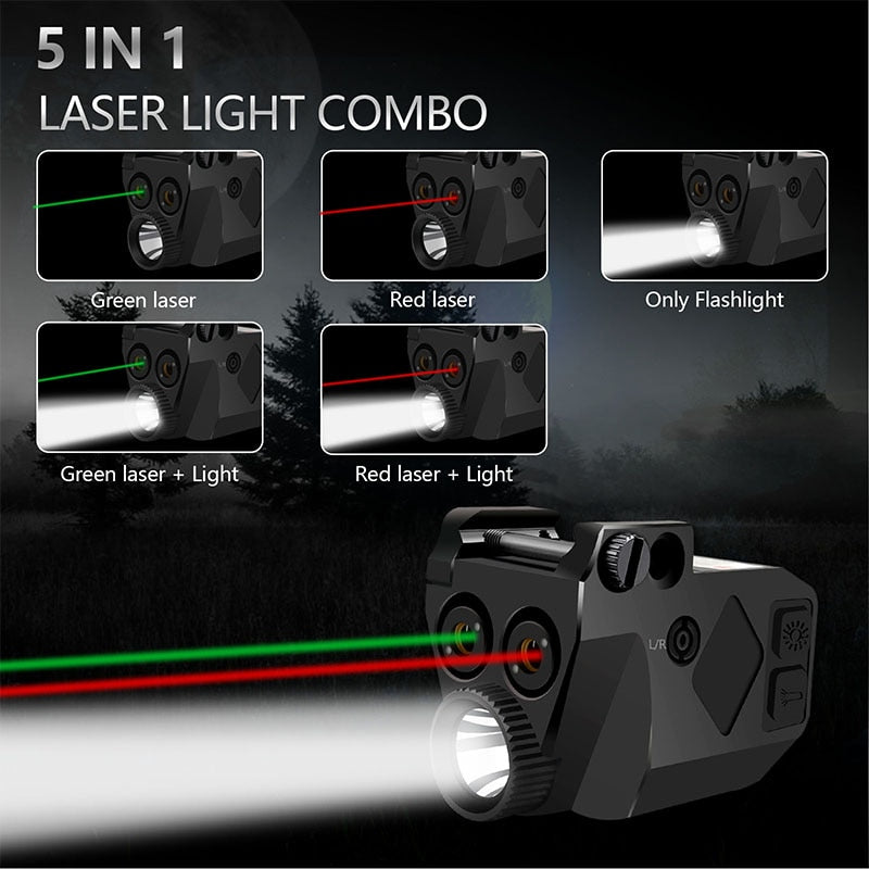 Tactical Red Dot Laser Scope LED Flashlight Lights for Pistol Rifle Firing Aiming Tactical Training Hunting Gun Accessories