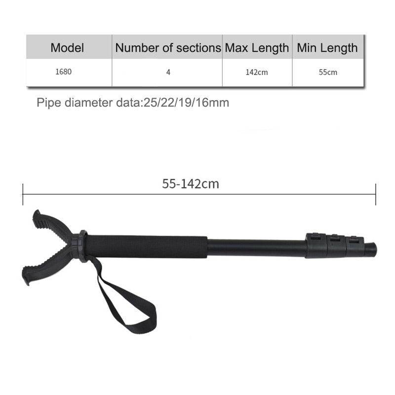 Aluminum Hunting Shooting Accessory V Shaped Rotating Yoke Monopod Telescopic Shooting Stick Hunting Stick with Shoulder Strap