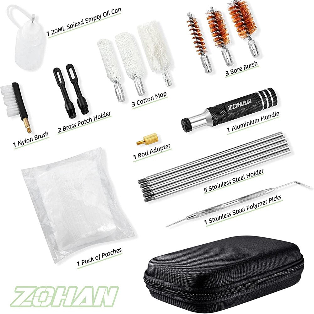 ZOHAN Tactical Shotgun Cleaning Kit For 12 20 410 GA Gauge Hunting Gun With Handles Cotton Mop And Bore Brushs Hunt Accessories