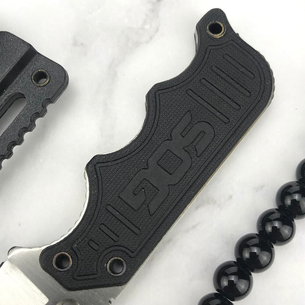 SOG Small Fixed Blade Knives EDC Camping Tools Neck Knife with ABS Plastic Sheath Pocket Knife Portable Outdoor Survival Knife