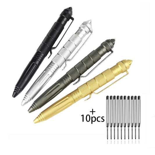 Defense Tactical Pen Metal Military Tactical Pen School Student Office Ballpoint Pens Emergency Glass Breaker Self EDC Supplies