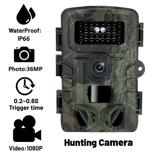Hunting Camera 4K HD 36MP 1080P Infrared Outdoor Trail Cam Night Vision Motion Activated Hunt Trap Game IP66 Waterproof Wildlife