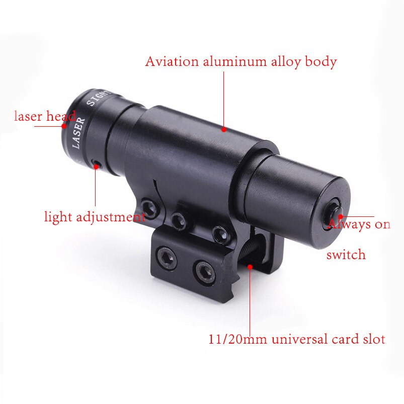Red/Green Laser Rifle Accessories Infrared Small Pointer 20mm Card Slot Tube Clamp Hunting Rifle Ar 15 Scope Sight